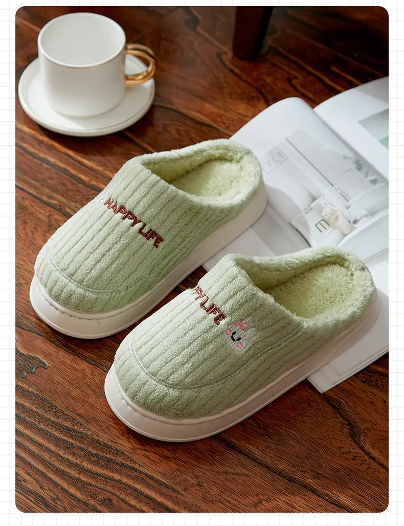Women Winter Cotton Slippers Brown Non-Slip — feature 23