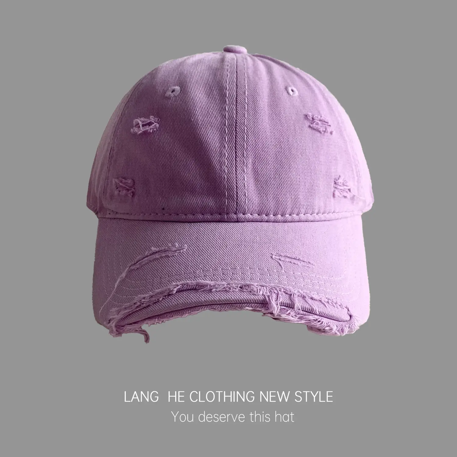Customized Washed Hole Embroidered Baseball Cap for Men Women