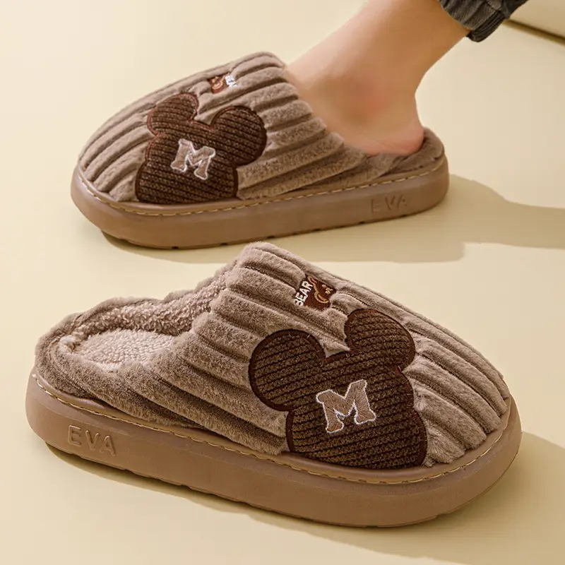 Cotton Slippers Women's Winter 2024 New Indoor Home Home Warm Wool Slippers Men's Household Men's Autumn and Winter - Image 6