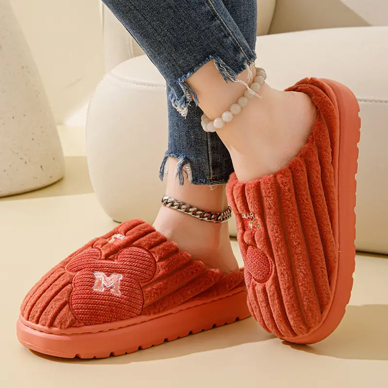 Cotton Slippers Women's Winter 2024 New Indoor Home Home Warm Wool Slippers Men's Household Men's Autumn and Winter - Image 7