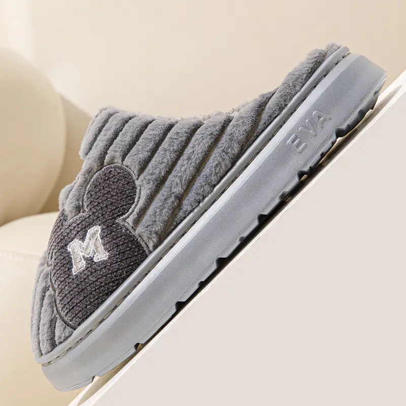 Cotton Slippers Women's Winter 2024 New Indoor Home Home Warm Wool Slippers Men's Household Men's Autumn and Winter - Image 8