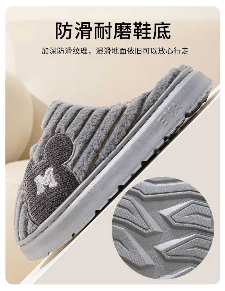 Cotton Slippers Women's Winter 2024 New Indoor Home Home Warm Wool Slippers Men's Household Men's Autumn and Winter — feature 10