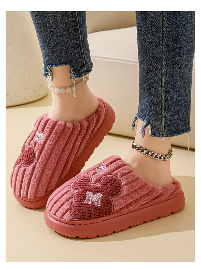 Cotton Slippers Women's Winter 2024 New Indoor Home Home Warm Wool Slippers Men's Household Men's Autumn and Winter — feature 17