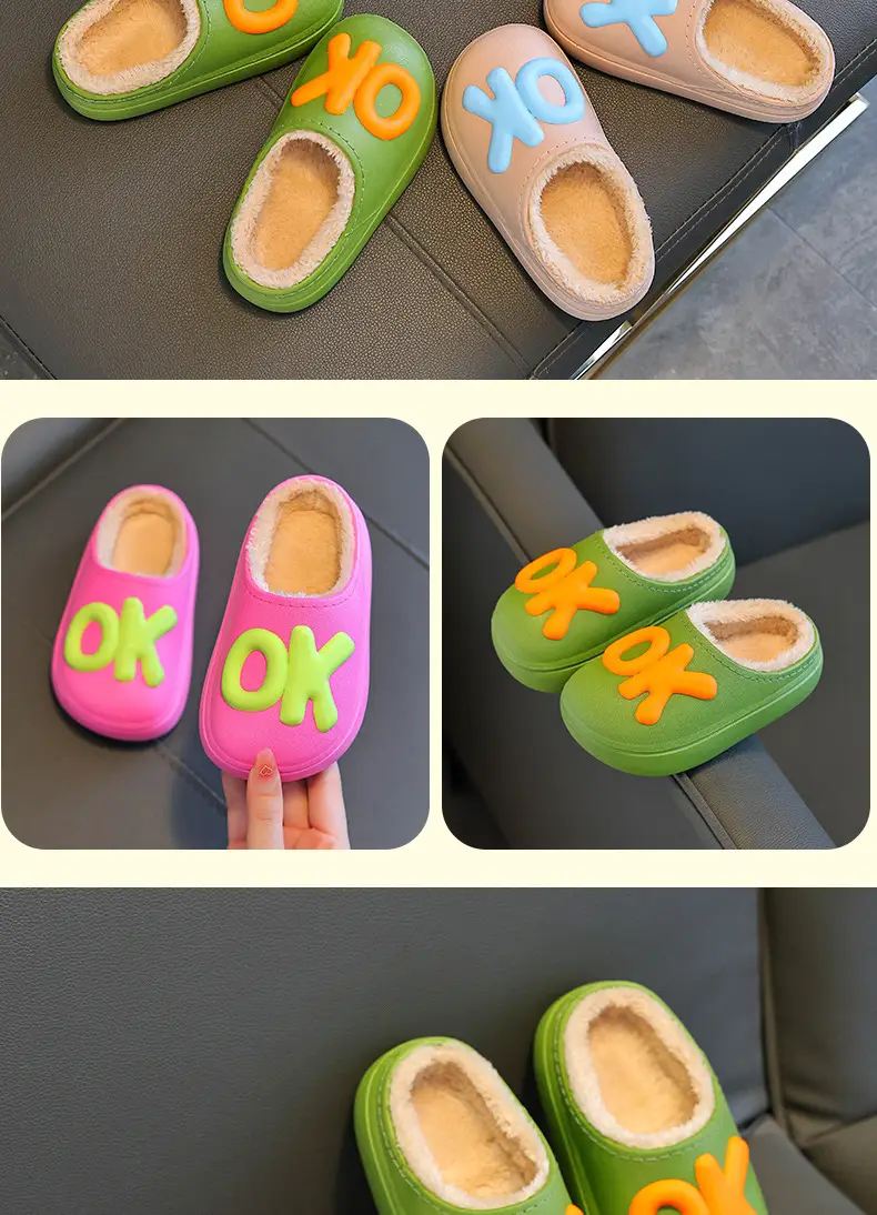 Children's cotton slippers parent-child indoor and outdoor fleece-lined warm cotton shoes non-slip cute fashion baby boys and girls — feature 13