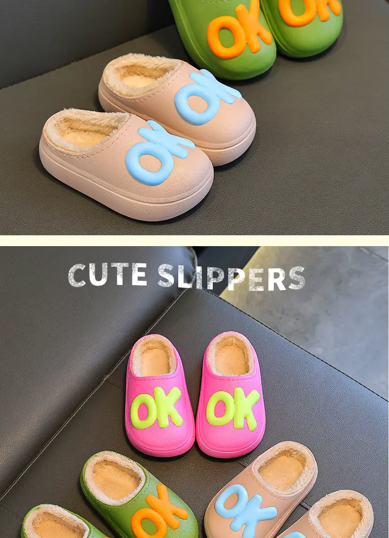 Children's cotton slippers parent-child indoor and outdoor fleece-lined warm cotton shoes non-slip cute fashion baby boys and girls — feature 14