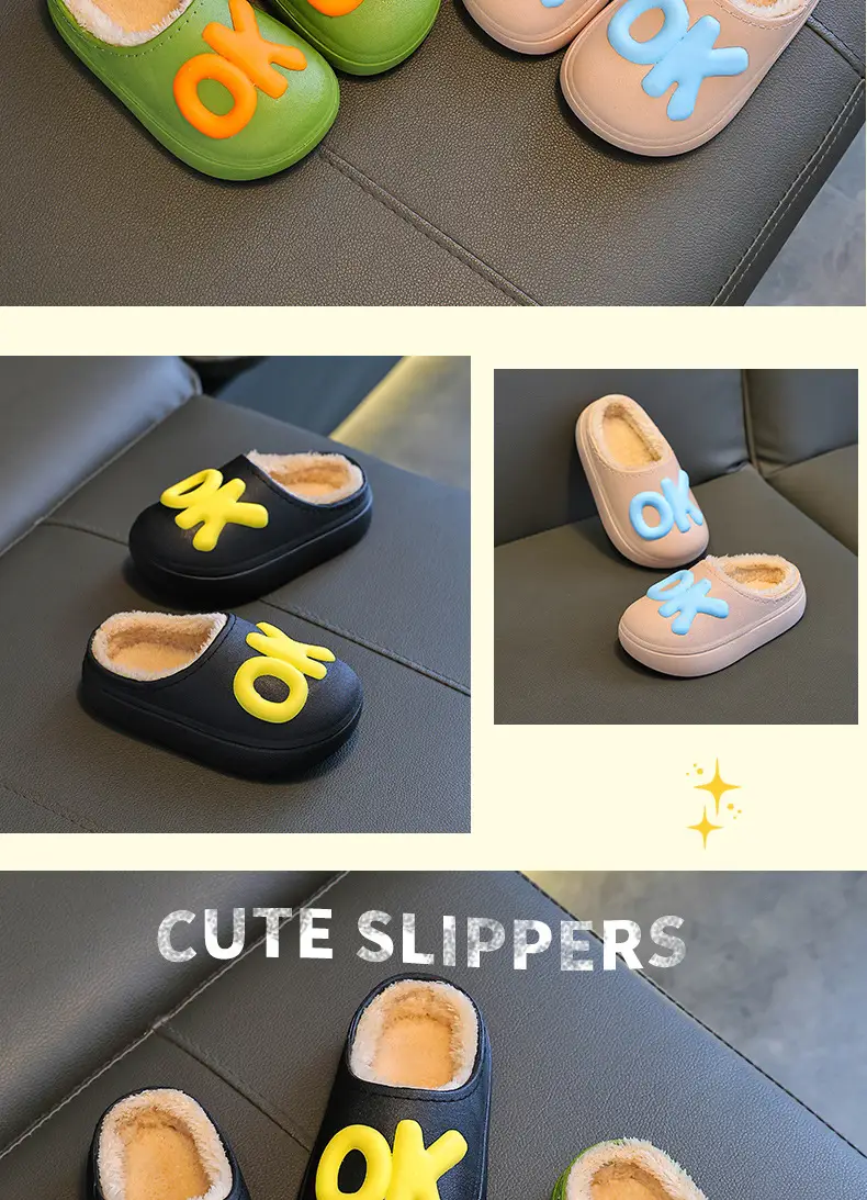 Children's cotton slippers parent-child indoor and outdoor fleece-lined warm cotton shoes non-slip cute fashion baby boys and girls — feature 15