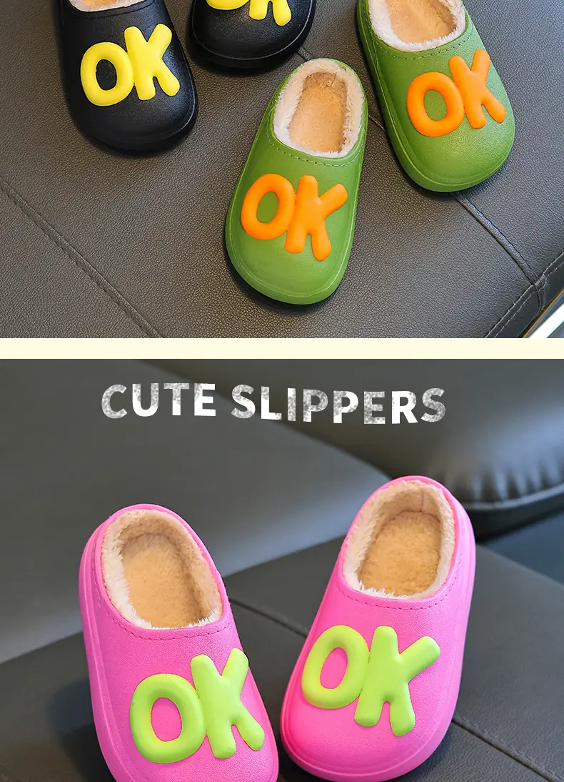 Children's cotton slippers parent-child indoor and outdoor fleece-lined warm cotton shoes non-slip cute fashion baby boys and girls — feature 16