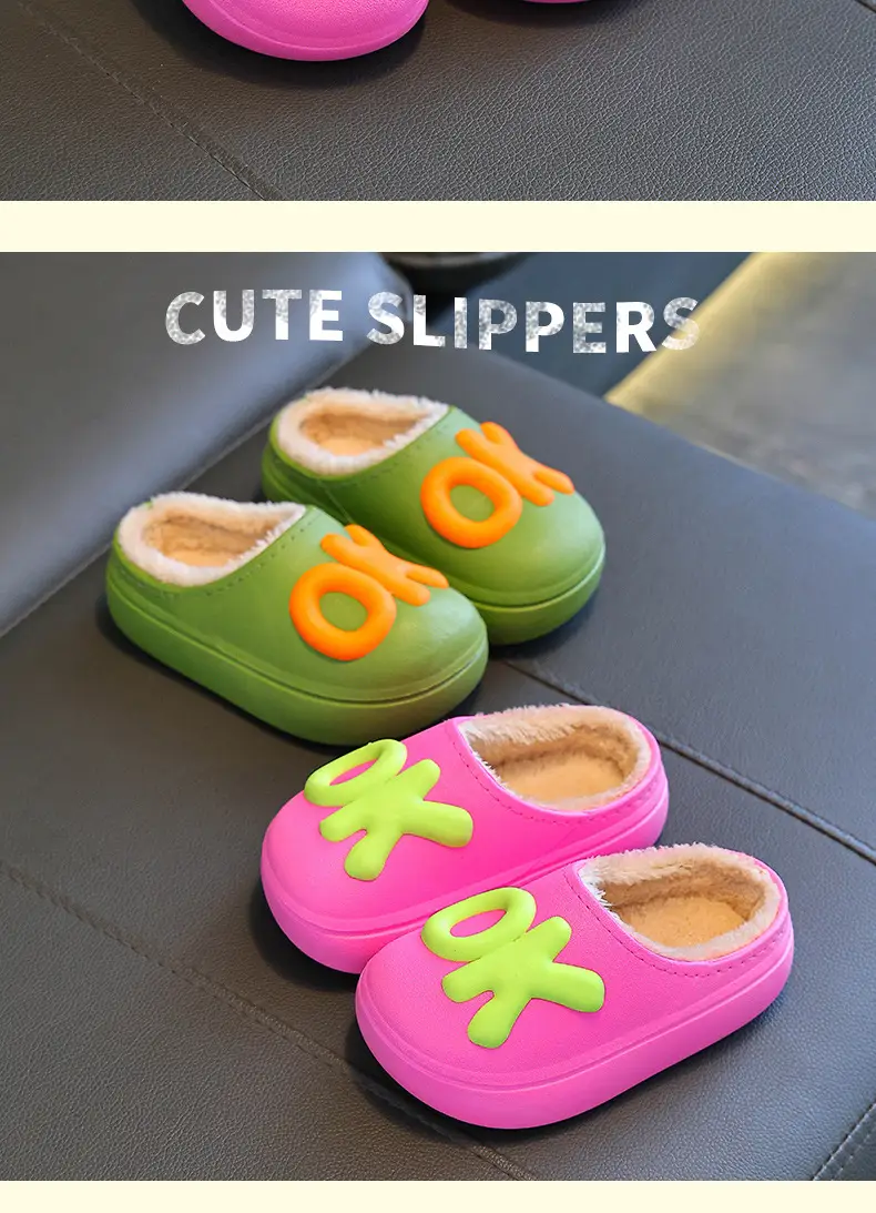 Children's cotton slippers parent-child indoor and outdoor fleece-lined warm cotton shoes non-slip cute fashion baby boys and girls — feature 17