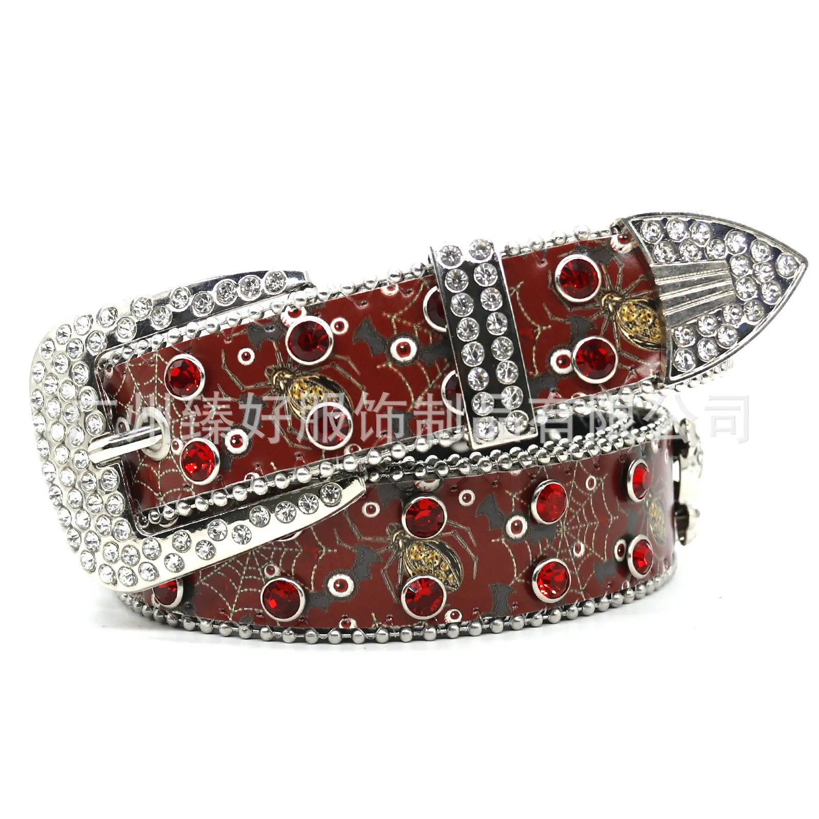 Cross-Country Rhinestone Skull Belt for Men Women - Image 18