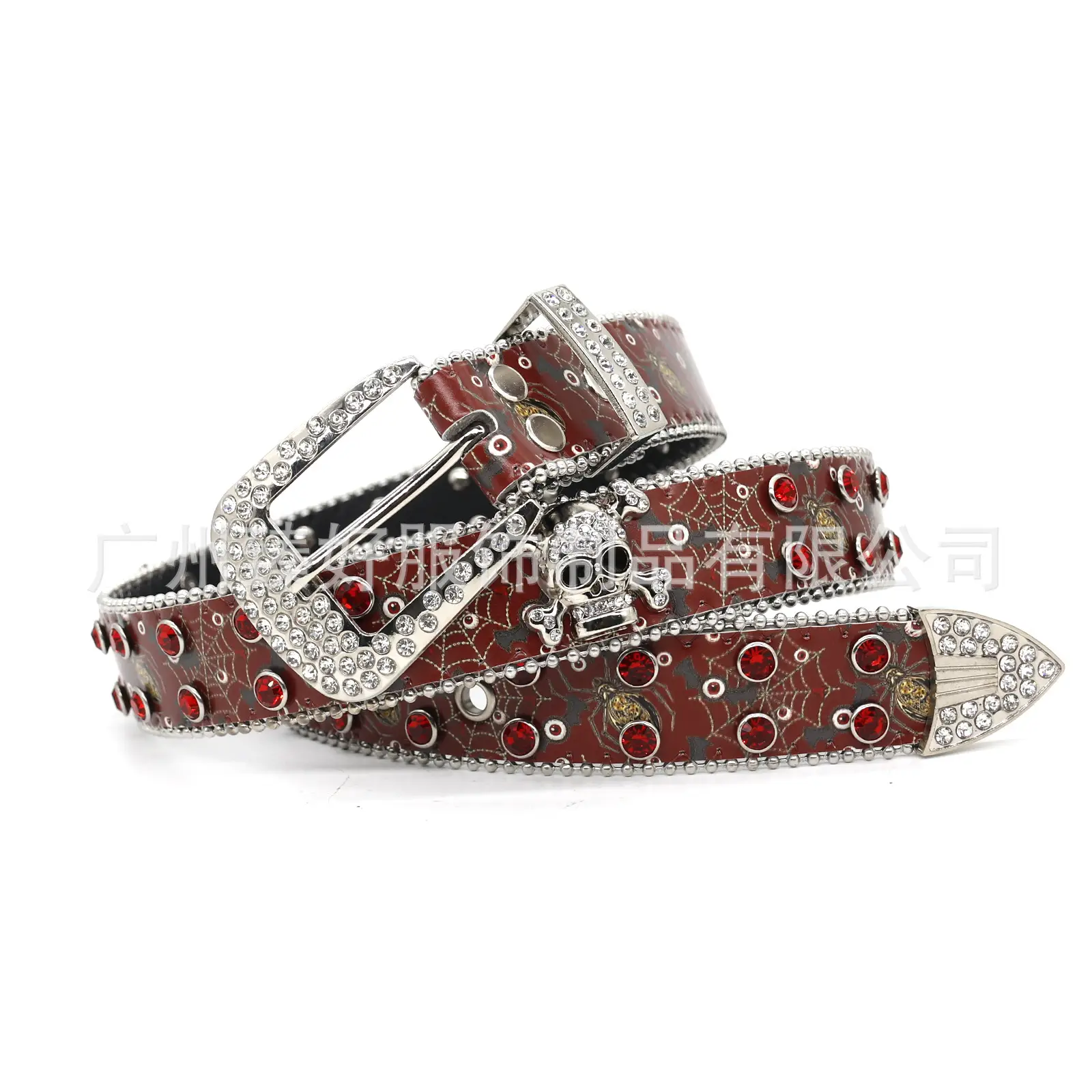 Cross-Country Rhinestone Skull Belt for Men Women - Image 20