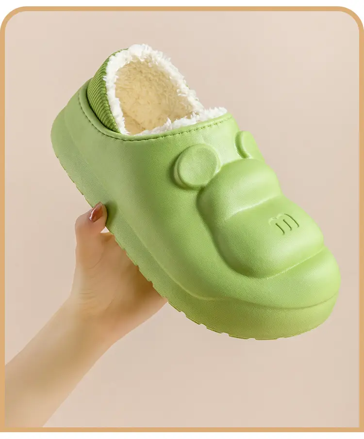 Cotton Slippers Women's Winter Thickened Warm fleece-lined Non-slip Mao Mao Slippers Men's Household Dung-feeling Home and Out Wear — feature 19