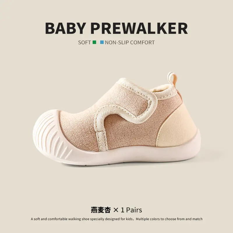Baby Velcro Slip-On Shoes Soft Cotton Non-Slip
