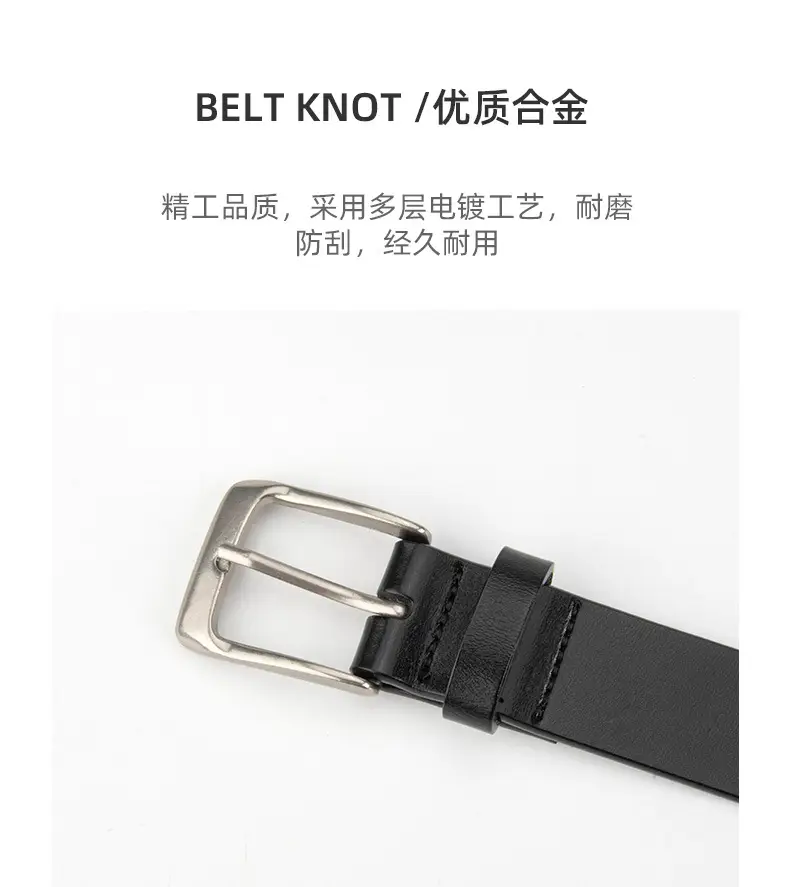 Black Genuine Leather Belt with Vintage Heart Pin Buckle for Women — feature 6