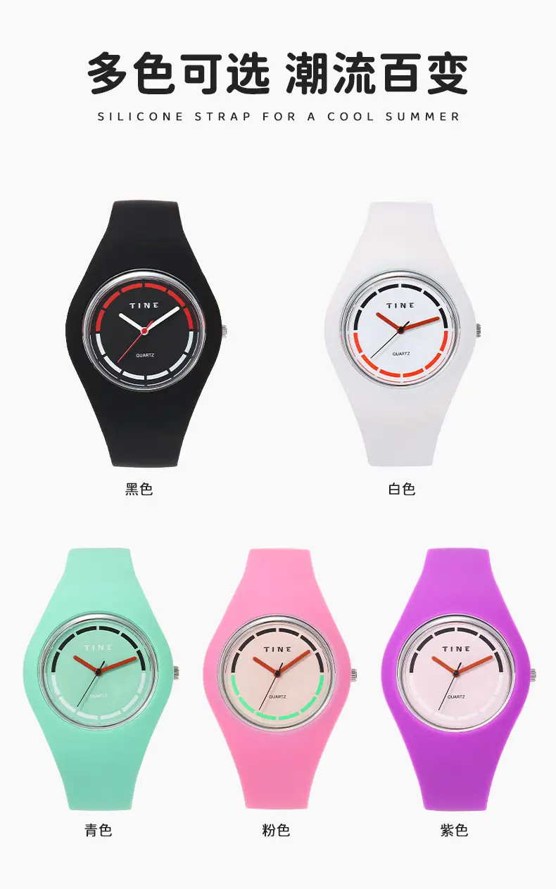 Waterproof Women's Quartz Watch Black Red Dial — feature 10