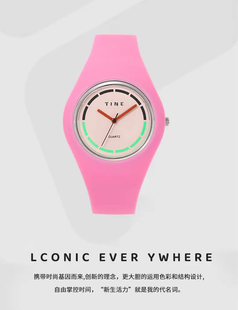 Waterproof Women's Quartz Watch Black Red Dial — feature 4