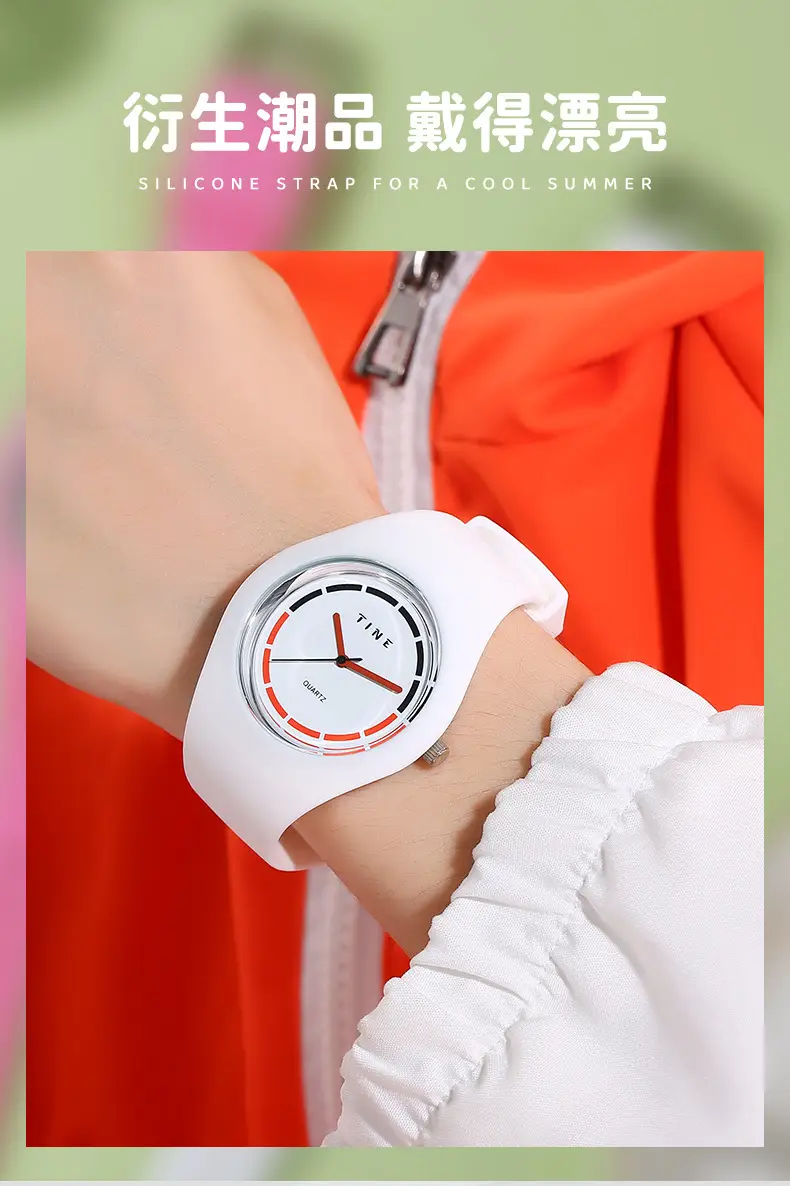 Waterproof Women's Quartz Watch Black Red Dial — feature 7