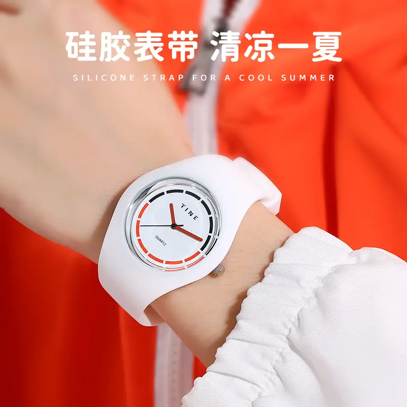 Waterproof Women's Quartz Watch Black Red Dial - Image 2