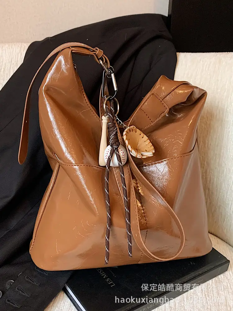 Large Brown Leather Tote Bag for Women 2024 - Image 5