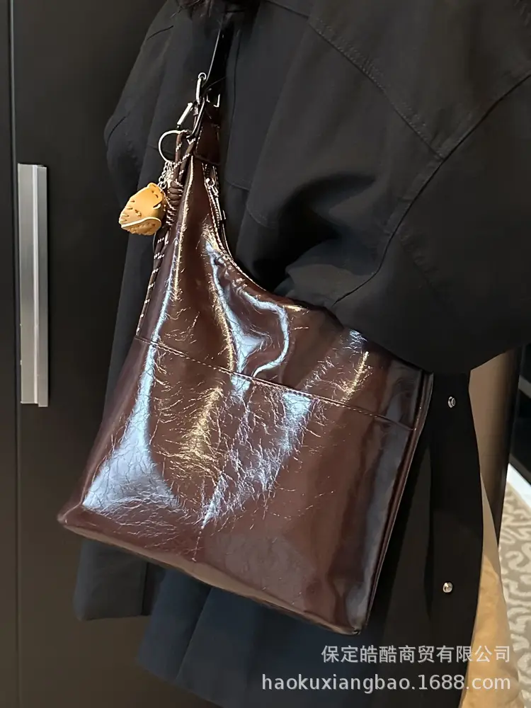 Large Brown Leather Tote Bag for Women 2024 - Image 7