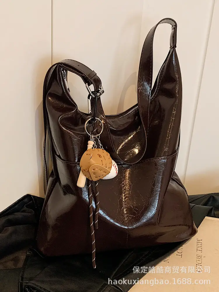 Large Brown Leather Tote Bag for Women 2024 - Image 8