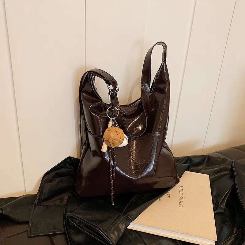 Large Brown Leather Tote Bag for Women 2024 - Image 3