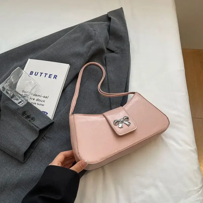 Pink Small Square Shoulder Bag for Women - Image 2