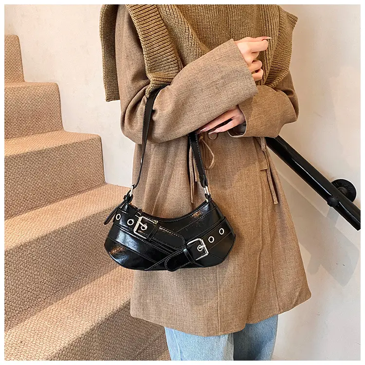 2024 Trendy Silver Motorcycle Shoulder Bag - Image 8
