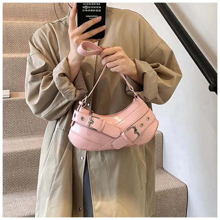 2024 Trendy Silver Motorcycle Shoulder Bag — feature 13