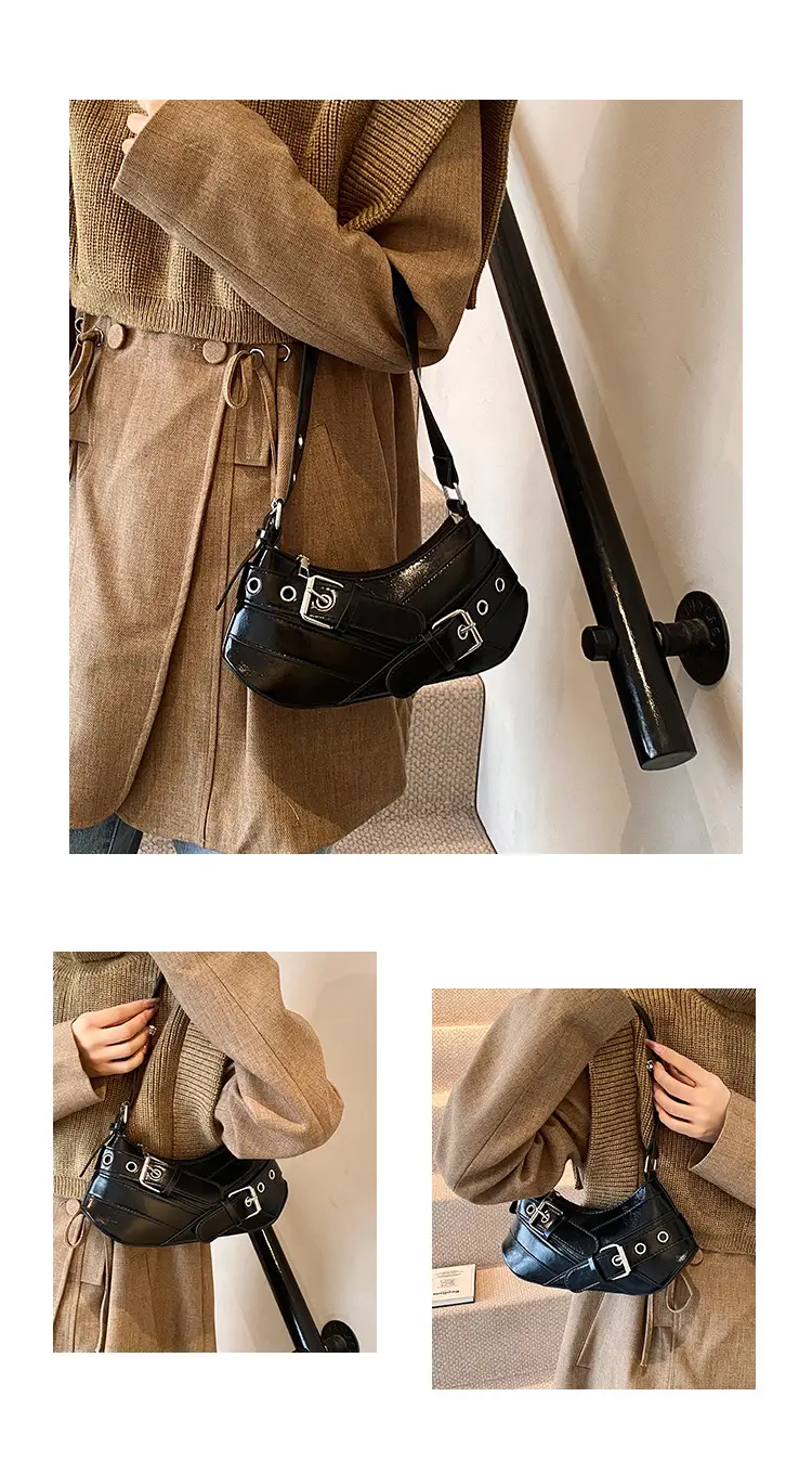 2024 Trendy Silver Motorcycle Shoulder Bag — feature 25