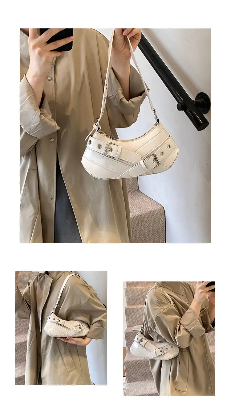 2024 Trendy Silver Motorcycle Shoulder Bag — feature 26