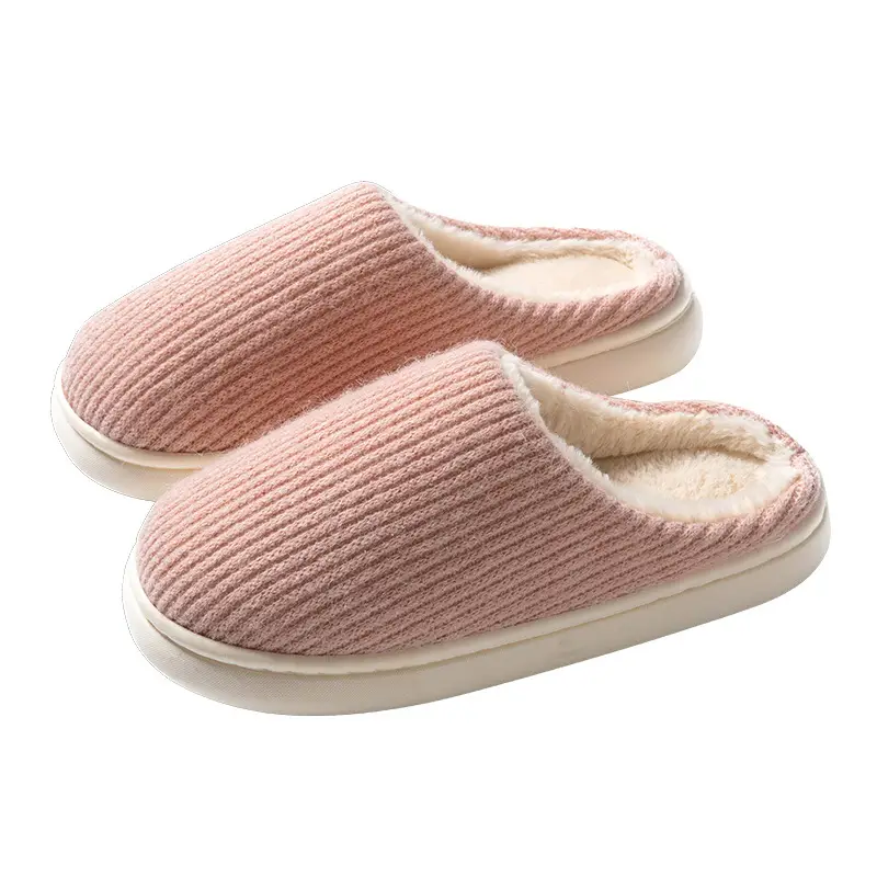 [Clearance sale] warm cotton slippers couple simple plain version indoor household non-slip wear-resistant winter slippers - Image 9