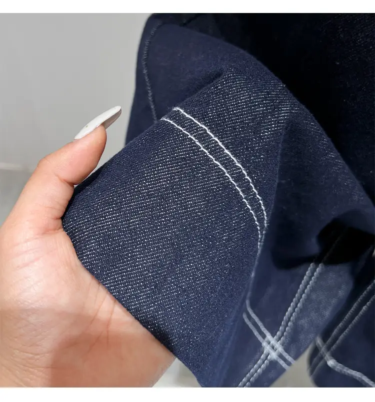 Dark Blue Wide Leg Jeans Women Spring Autumn Loose Fit High Waist — feature 16