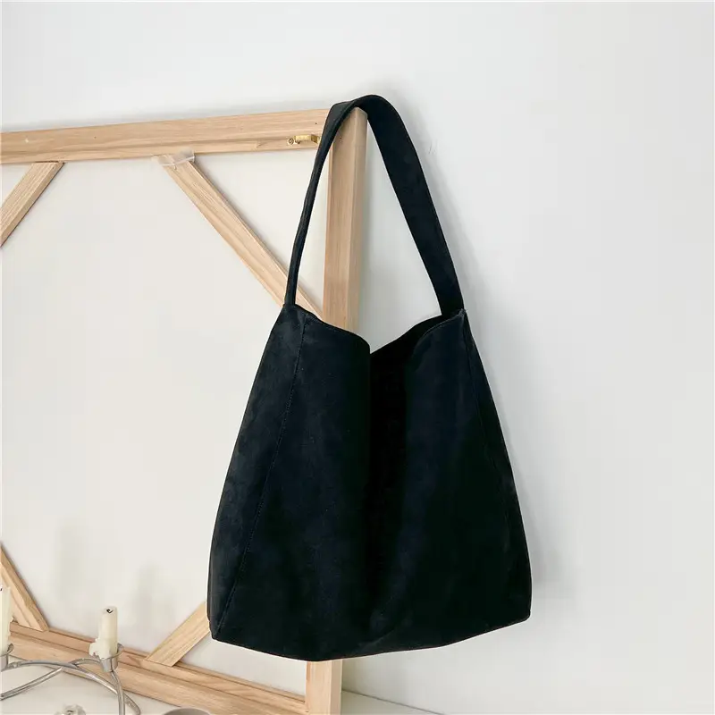 Korean-style Woolen Shoulder Bag Brown Large Capacity - Image 5
