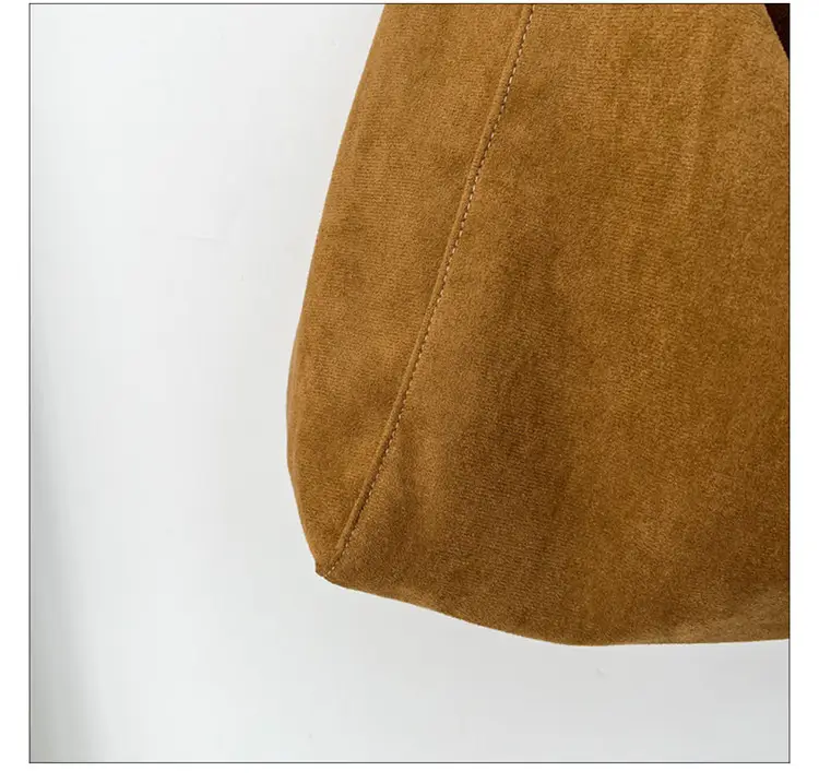 Korean-style Woolen Shoulder Bag Brown Large Capacity — feature 6