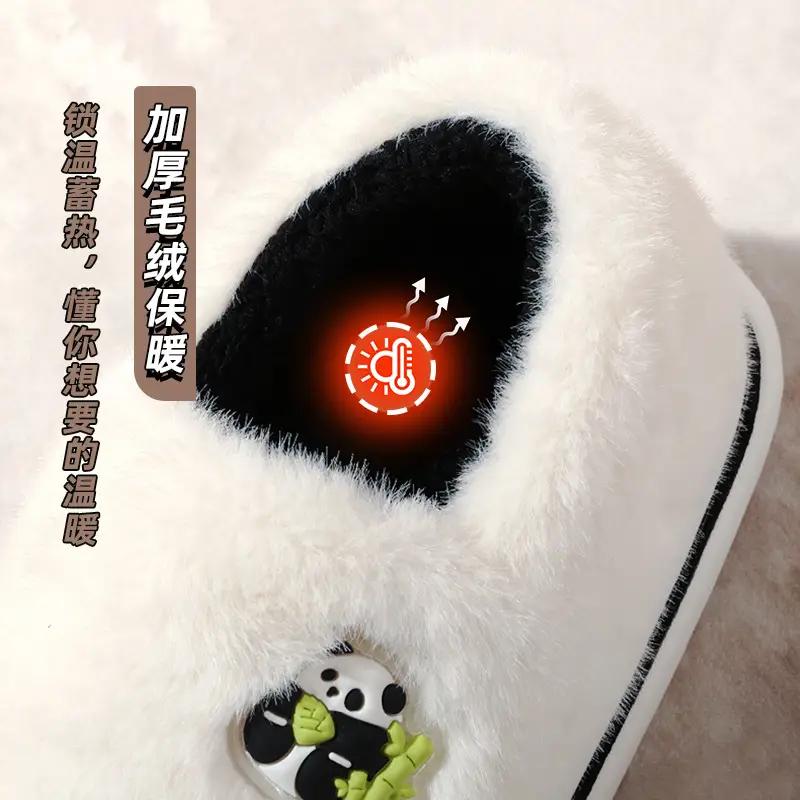 Women's Cotton Slippers with Heel Cover, Autumn and Winter Plush Warm 2026 New Model Indoor Home Couple Non-Slip Maternity Shoes for Women Winter - Image 9