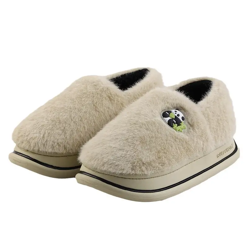 Women's Cotton Slippers with Heel Cover, Autumn and Winter Plush Warm 2026 New Model Indoor Home Couple Non-Slip Maternity Shoes for Women Winter - Image 10