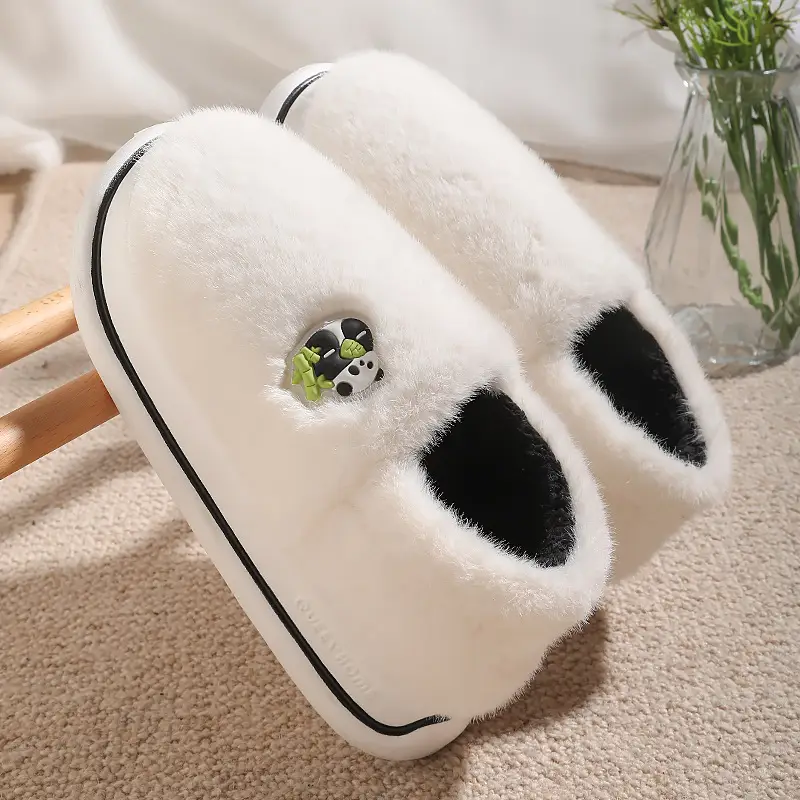 Women's Cotton Slippers with Heel Cover, Autumn and Winter Plush Warm 2026 New Model Indoor Home Couple Non-Slip Maternity Shoes for Women Winter - Image 2