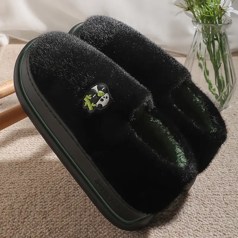 Women's Cotton Slippers with Heel Cover, Autumn and Winter Plush Warm 2026 New Model Indoor Home Couple Non-Slip Maternity Shoes for Women Winter - Image 4