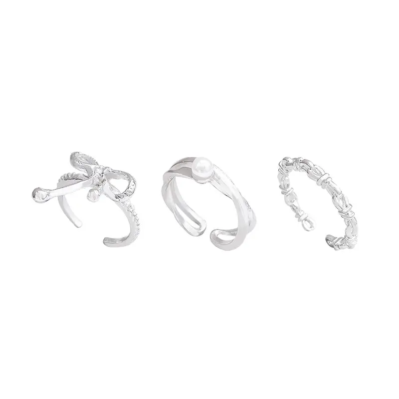 Ins Style Korean Niche Ring, Feminine, Versatile, Simple and Personalized Pair of Rings, High-End Open Index Finger Ring Wholesale