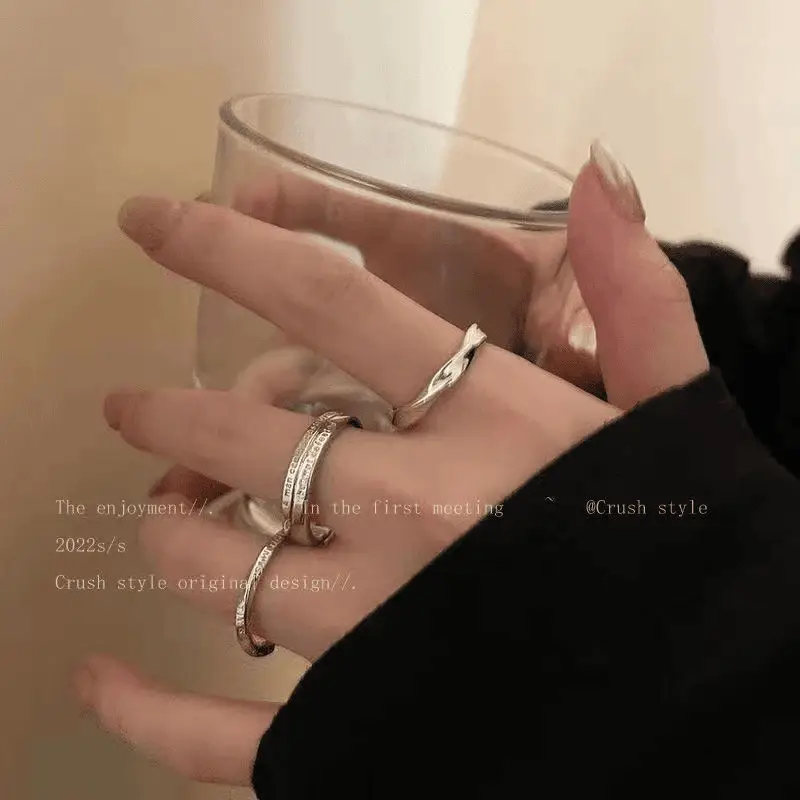 Ins Style Korean Niche Ring, Feminine, Versatile, Simple and Personalized Pair of Rings, High-End Open Index Finger Ring Wholesale — feature 17