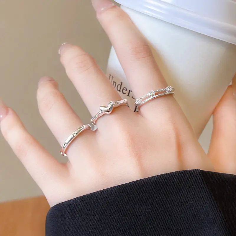 Ins Style Korean Niche Ring, Feminine, Versatile, Simple and Personalized Pair of Rings, High-End Open Index Finger Ring Wholesale — feature 18