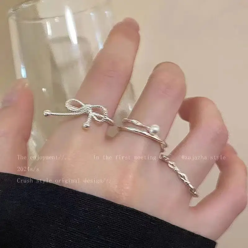 Ins Style Korean Niche Ring, Feminine, Versatile, Simple and Personalized Pair of Rings, High-End Open Index Finger Ring Wholesale — feature 24