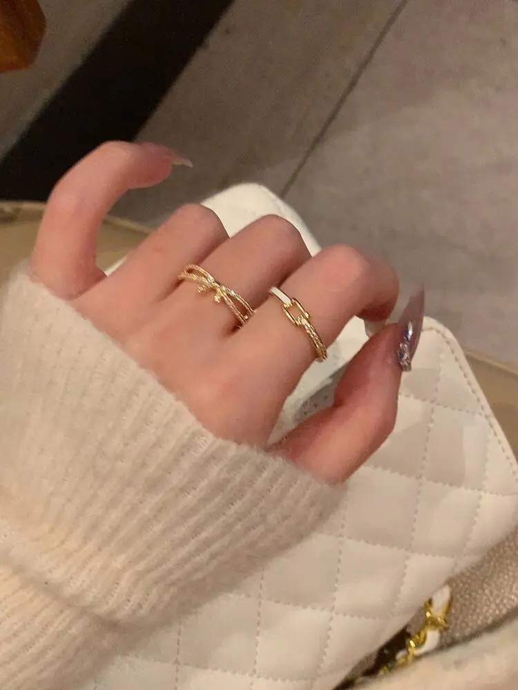Ins Style Korean Niche Ring, Feminine, Versatile, Simple and Personalized Pair of Rings, High-End Open Index Finger Ring Wholesale — feature 5