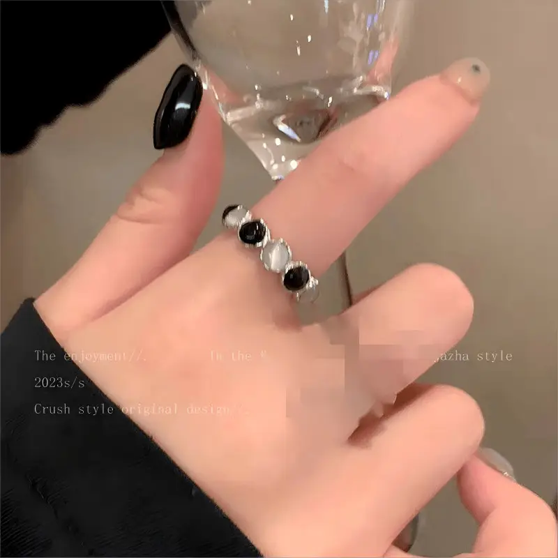 Ins Style Korean Niche Ring, Feminine, Versatile, Simple and Personalized Pair of Rings, High-End Open Index Finger Ring Wholesale