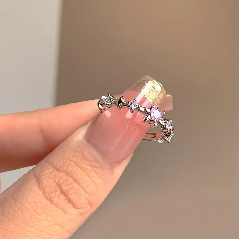 Ins Style Korean Niche Ring, Feminine, Versatile, Simple and Personalized Pair of Rings, High-End Open Index Finger Ring Wholesale