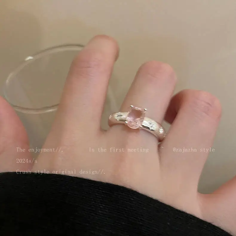 Ins Style Korean Niche Ring, Feminine, Versatile, Simple and Personalized Pair of Rings, High-End Open Index Finger Ring Wholesale