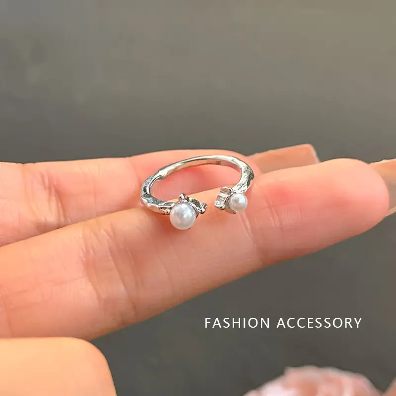 Ins Style Korean Niche Ring, Feminine, Versatile, Simple and Personalized Pair of Rings, High-End Open Index Finger Ring Wholesale
