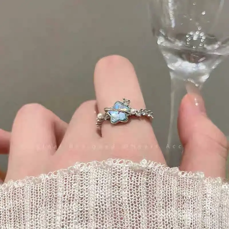 Ins Style Korean Niche Ring, Feminine, Versatile, Simple and Personalized Pair of Rings, High-End Open Index Finger Ring Wholesale