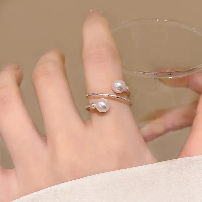 Ins Style Korean Niche Ring, Feminine, Versatile, Simple and Personalized Pair of Rings, High-End Open Index Finger Ring Wholesale