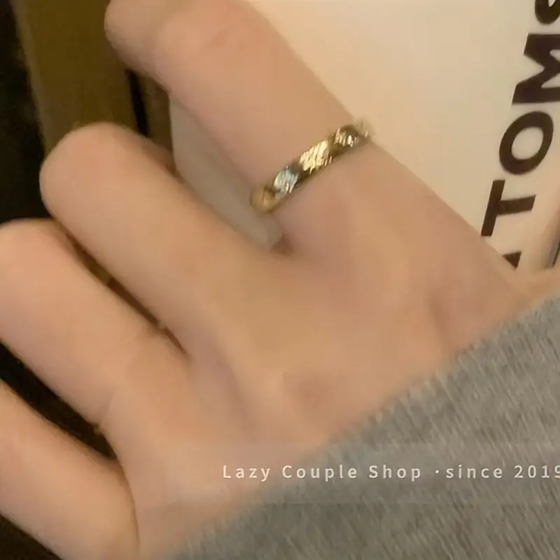 Ins Style Korean Niche Ring, Feminine, Versatile, Simple and Personalized Pair of Rings, High-End Open Index Finger Ring Wholesale
